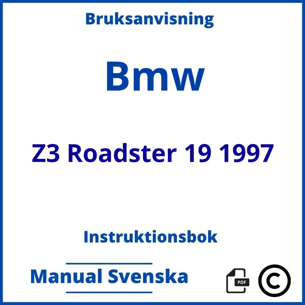 Instruktionsbok Bruksanvisning Bmw Z3 Roadster 19 1997 Manual Svenska