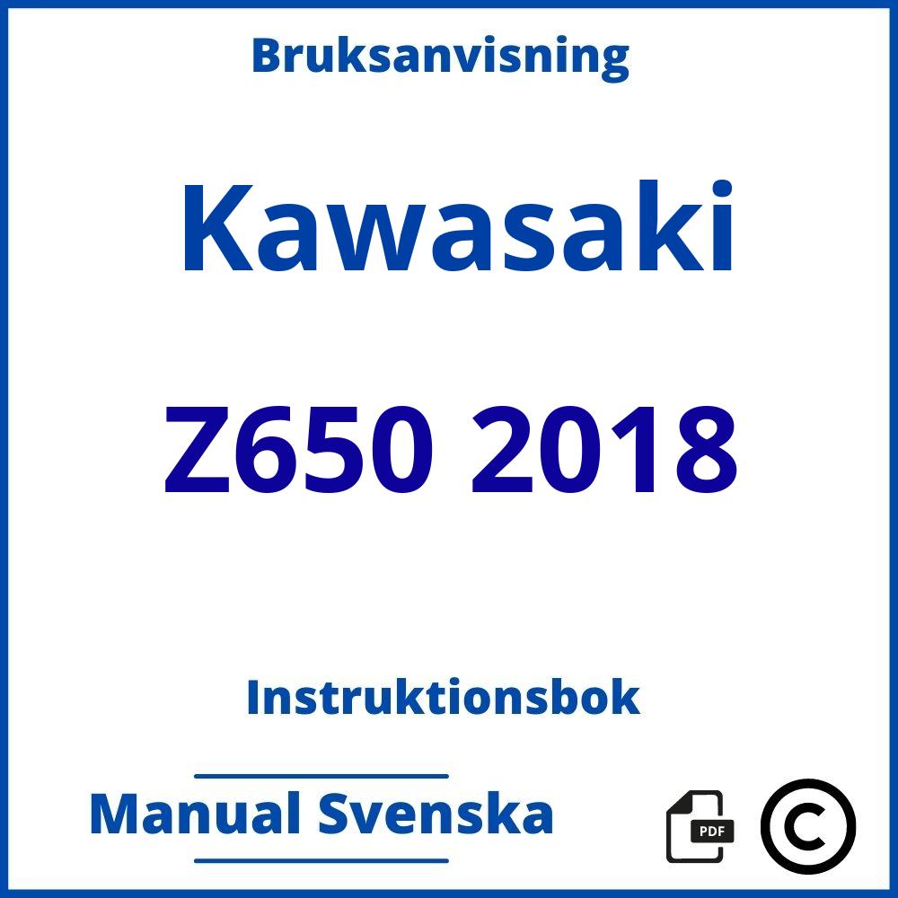 Instruktionsbok Bruksanvisning Kawasaki Z650 2018 Manual Svenska